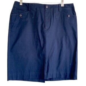 Lauren Ralph Lauren Navy Blue Pencil Skirt with Back Vent - Size 8